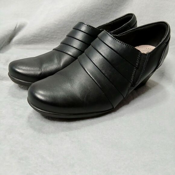 Clarks Black Heels Slip On Heels Shoes Ultimate Comort Collection Clogs sz: 8.5 - Picture 4 of 8